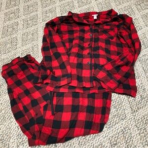 Wondershop Red & Black Plaid Women's Sleepwear Set XL
